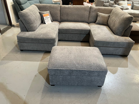 Carnaby U shape sofa with matching footstool