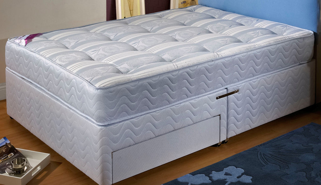 Ashleigh 4 foot/small double Divan Base With 2 Drawers Same Side and a 10 Inch Deep Firm Orthopedic Mattress