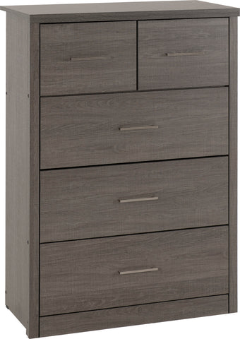 Lisbon 3+2 Drawer chest in Black Wood Grain effect Veneer