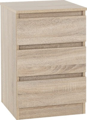 Malvern 3 Drawer bedside chest in Sonoma Oak Effect