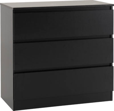 Malvern 3 Drawer chest in Black