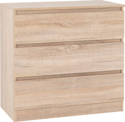 Malvern 3 Drawer chest in Sonoma Oak Effect