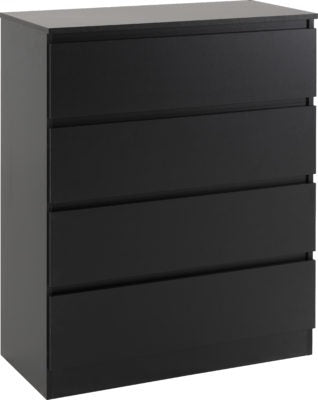 Malvern 4 Drawer chest in Black