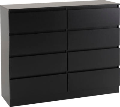 Malvern 8 Drawer chest in Black