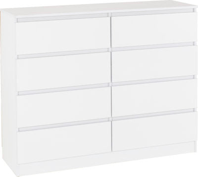 Malvern 8 Drawer chest in White