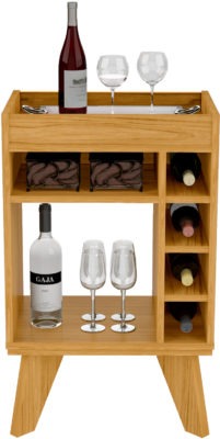 Naples Mini Bar/Side Table in Oak Effect