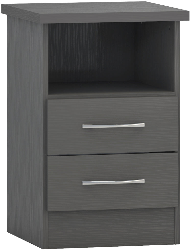 Nevada 2 Drawer Bedside Chest in 3D Effect