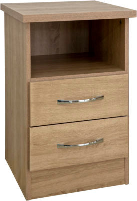 Nevada 2 Drawer Bedside Chest in Sonoma Oak Effect
