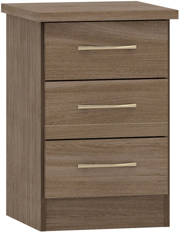 Nevada 3 Drawer Bedsie Chest in Rustic Oak Effect