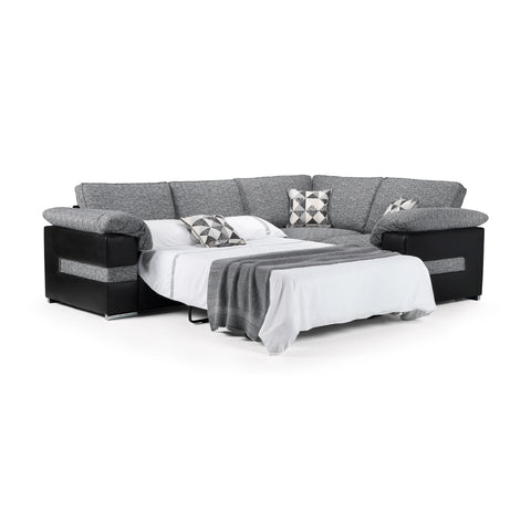 Serene Small Corner Sofa with Metal Action Pullout Sofabed ( 2 Seats corner 1 seat)