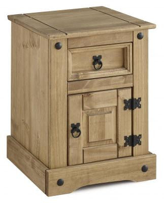 Corona Petite Bedside in Distressed Waxed Pine