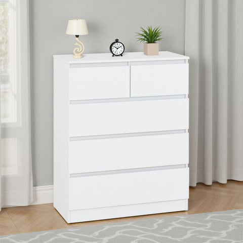 Malvern 3+2 Drawer chest in White