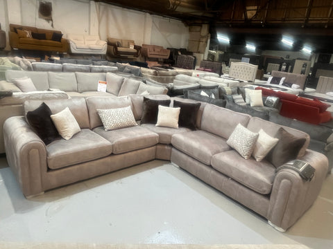 Glamour large corner sofa in Gemini Stone