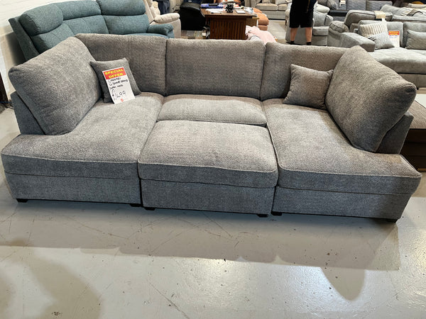 Carnaby U shape sofa with matching footstool