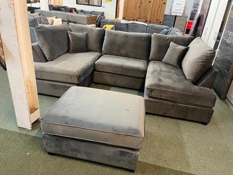 U shape sofa with matching footstool