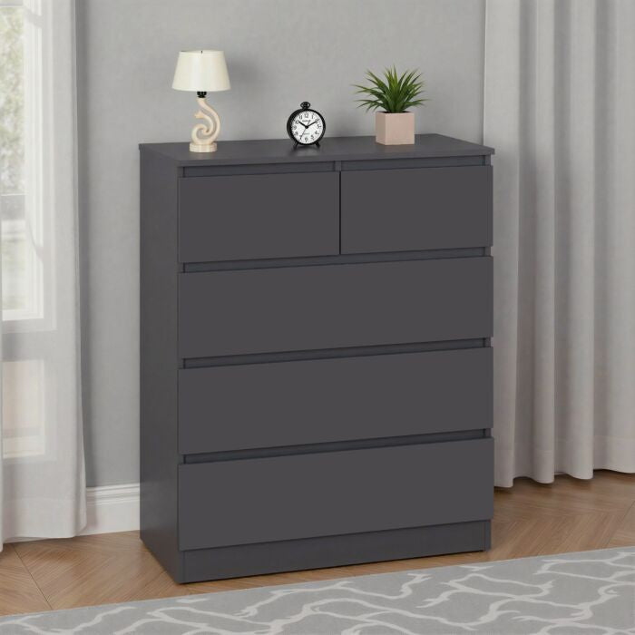 Malvern 3+2 Drawer chest in Grey