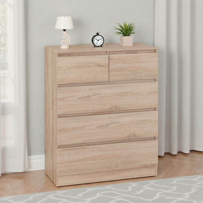 Malvern 3+2 Drawer chest in Sonoma Oak Effect