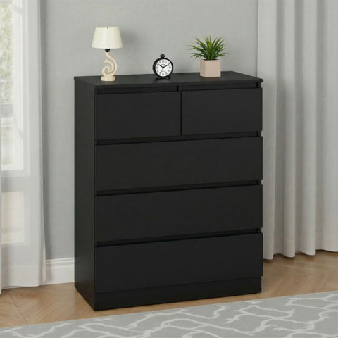Malvern 3+2 Drawer chest in Black