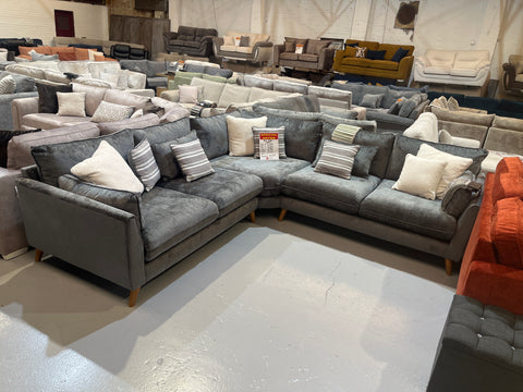 Petra large corner sofa in Padua Graphite