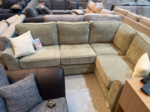 Ashford small corner sofa in Leo Olive