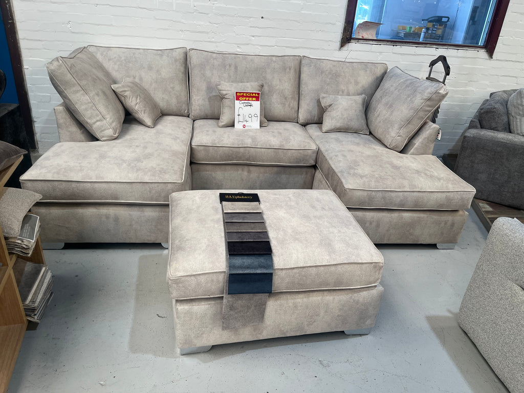 Carnaby U shape sofa with matching footstool