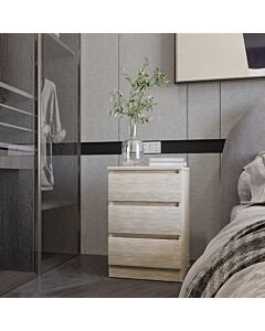 Malvern 3 Drawer bedside chest in Urban Snow