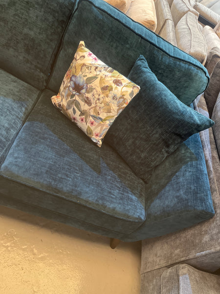 Antigua sofa with a chaise in  Maeve Teal