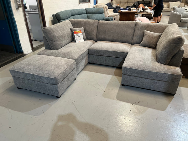 Carnaby U shape sofa with matching footstool