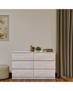 Malvern 6 Drawer chest in Urban Snow