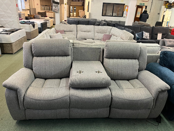 3 Seater Electric reclining sofa in grey.