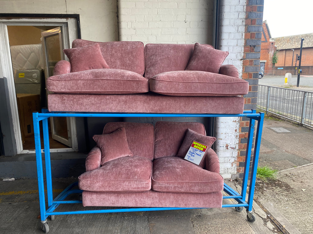3 seater and matching 2 in Plush Pink