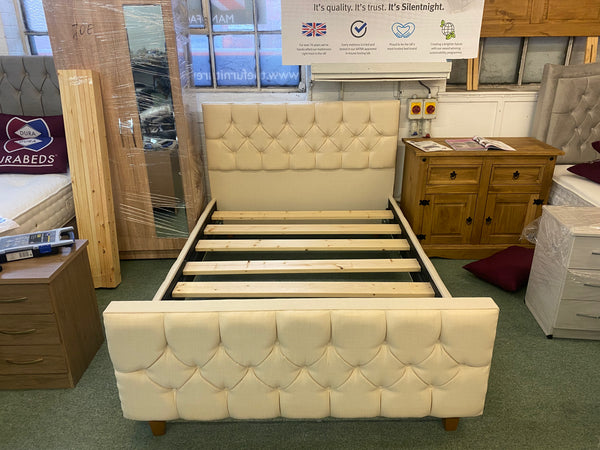 Beautiful double bed frame (available in about 40 colours and fabrics)
Prices start at £449.00 for the double bed frame and mattress when purchased together 😊
Fantastic value!!!