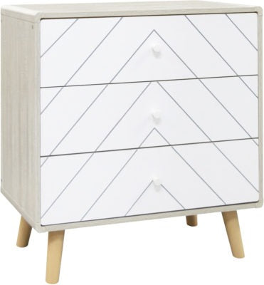 Dixie 3 Drawer Chest in Dusty Grey/White