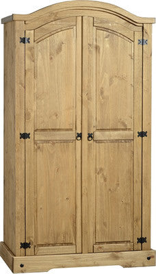 Corona 2 Door Wardrobe in Distressed Waxed Pine.