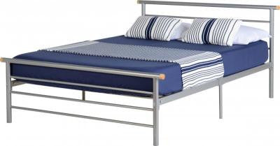 Orion Single/4 Foot and Double Silver Metal Bed Frame.