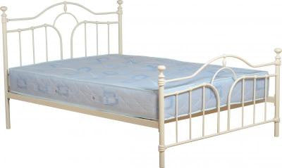 Keswick 5' Metal Bed Frame in Cream.