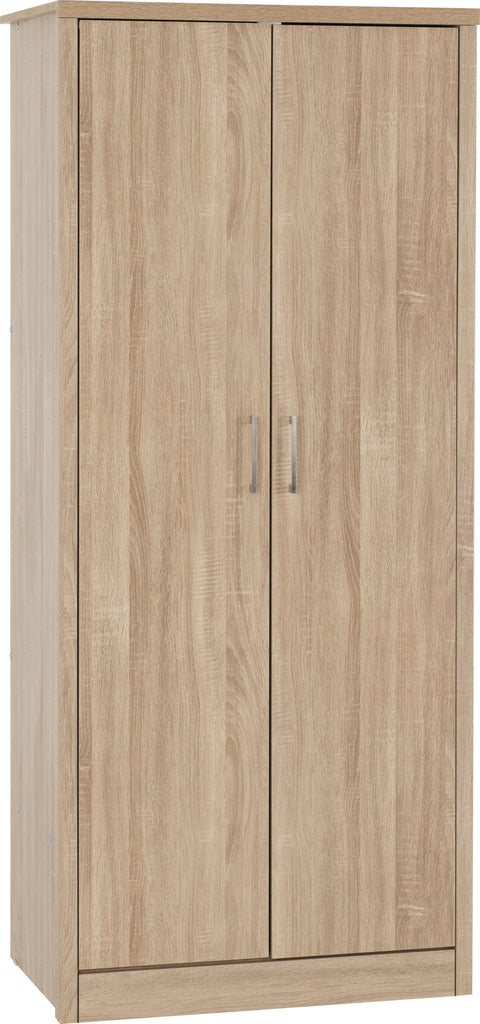 Lisbon 2 door wardrobe available in light oak Effect Veneer