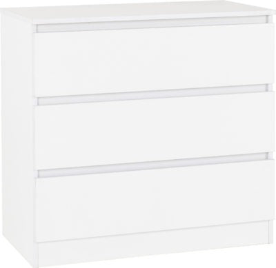 Malvern 3 Drawer chest in White