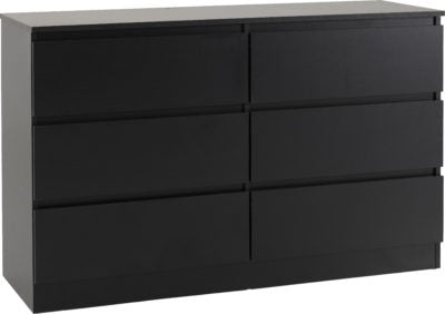 Malvern 6 Drawer chest in Black