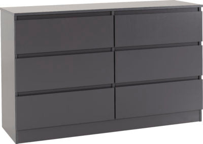 Malvern 6 Drawer chest in Grey