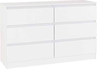 Malvern 6 Drawer chest in White