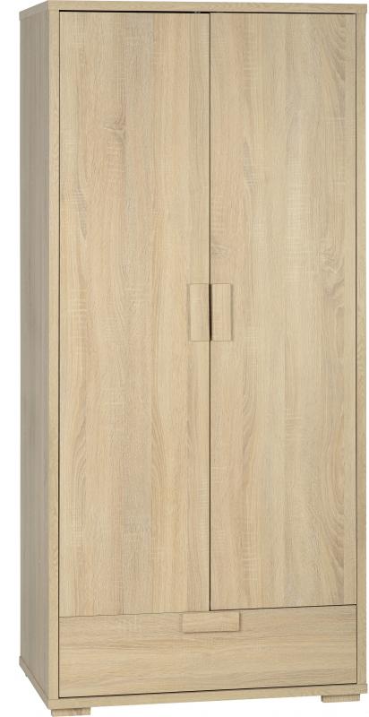 Cambourne 2 door 1 drawer wardrobe in sonoma oak effect veneer