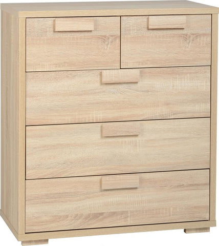 Cambourne 3+2 drawer chest in sonoma oak effect veneer