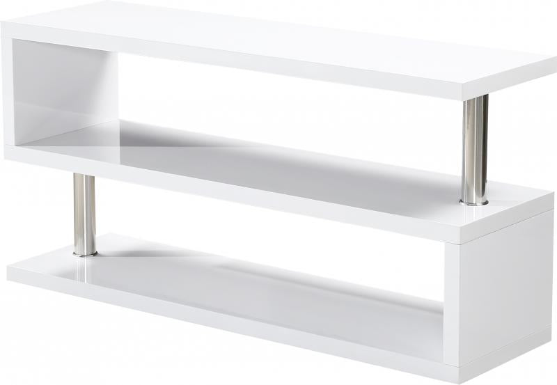 Charisma TV Stand in White Gloss/Chrome