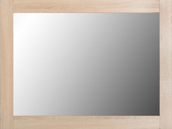 Lisbon mirror available in either light oak veneer effect or black wood grain