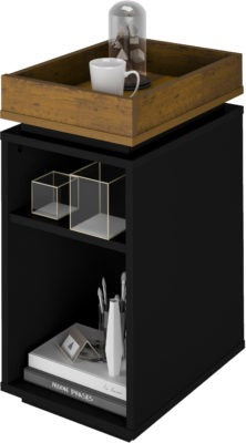 Naples Storage/Side Table in Black/Pine Effect