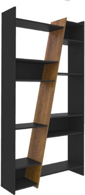 Naples Tall Bookcase in Black/Pine Effect
