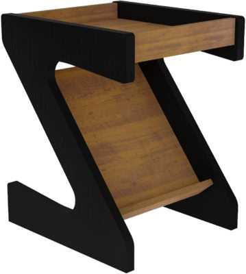 Naples Z Side Table in Black/Pine Effect