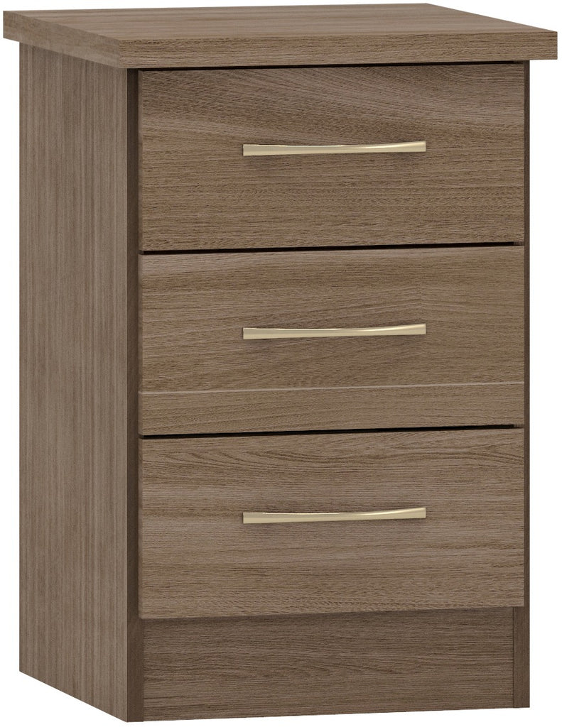 Nevada 3 Drawer Bedsie Chest in Rustic Oak Effect