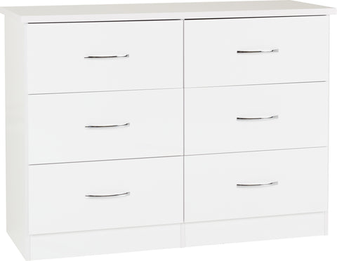 Nevada 6 Drawer Chest Gloss White